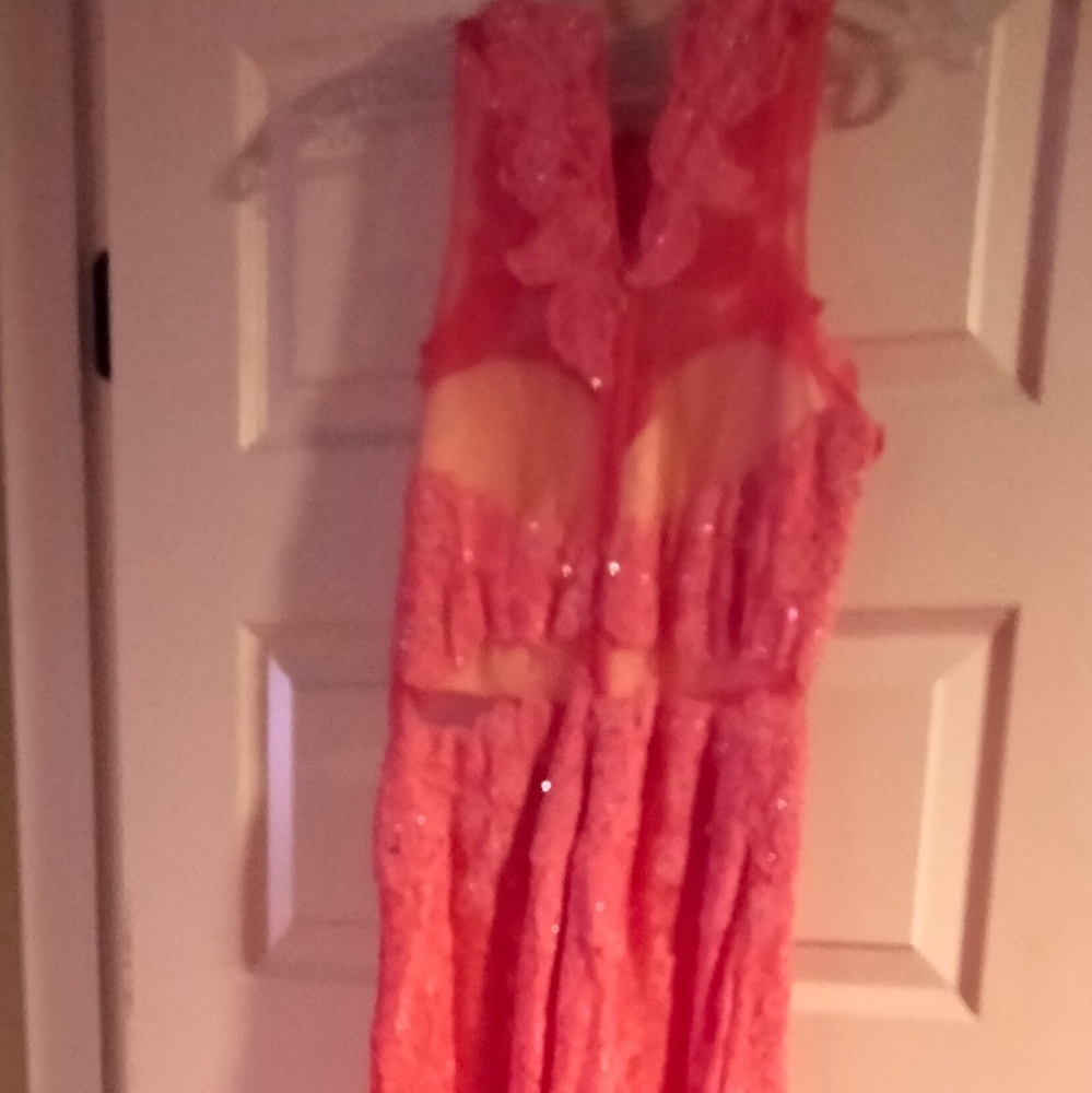 Peach sequence dress